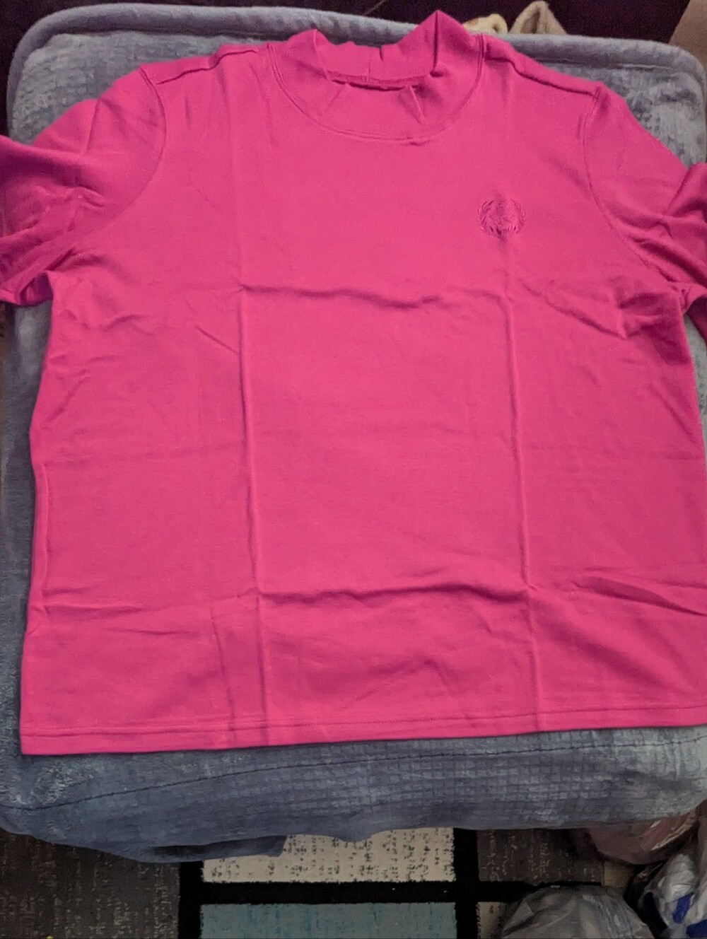 NWT! Blair Short Sleeve Very Berry Mock Neck w/ Fleur-de-lis Embroidery Size 3X